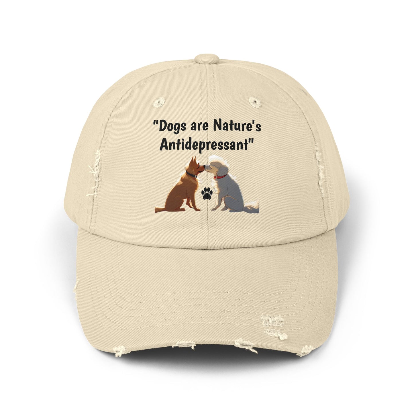 Dogs are Nature's Antidepressant Unisex Distressed Cap