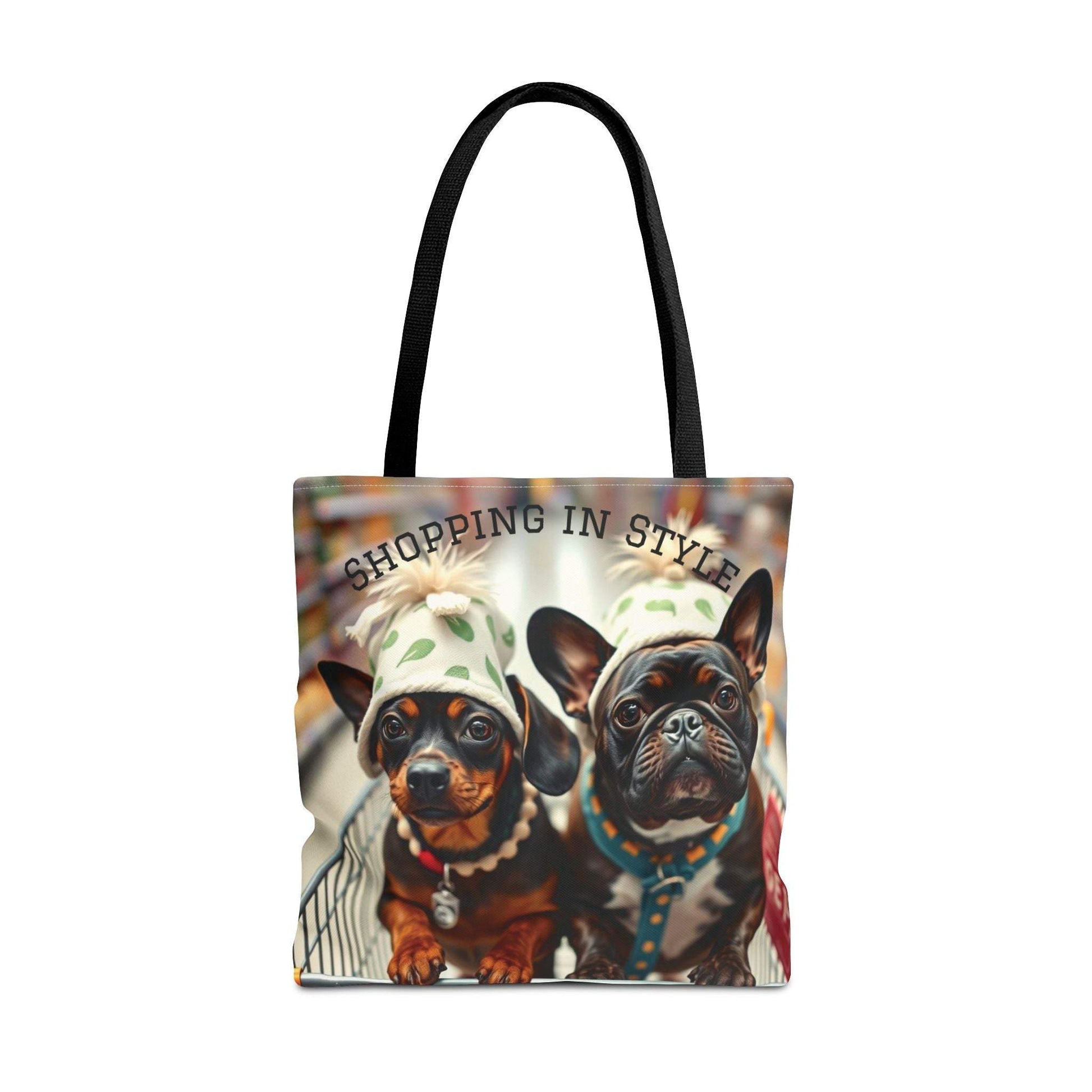 Shopping in Style Tote Bag - Cute Dog Lovers, Reusable Grocery Tote