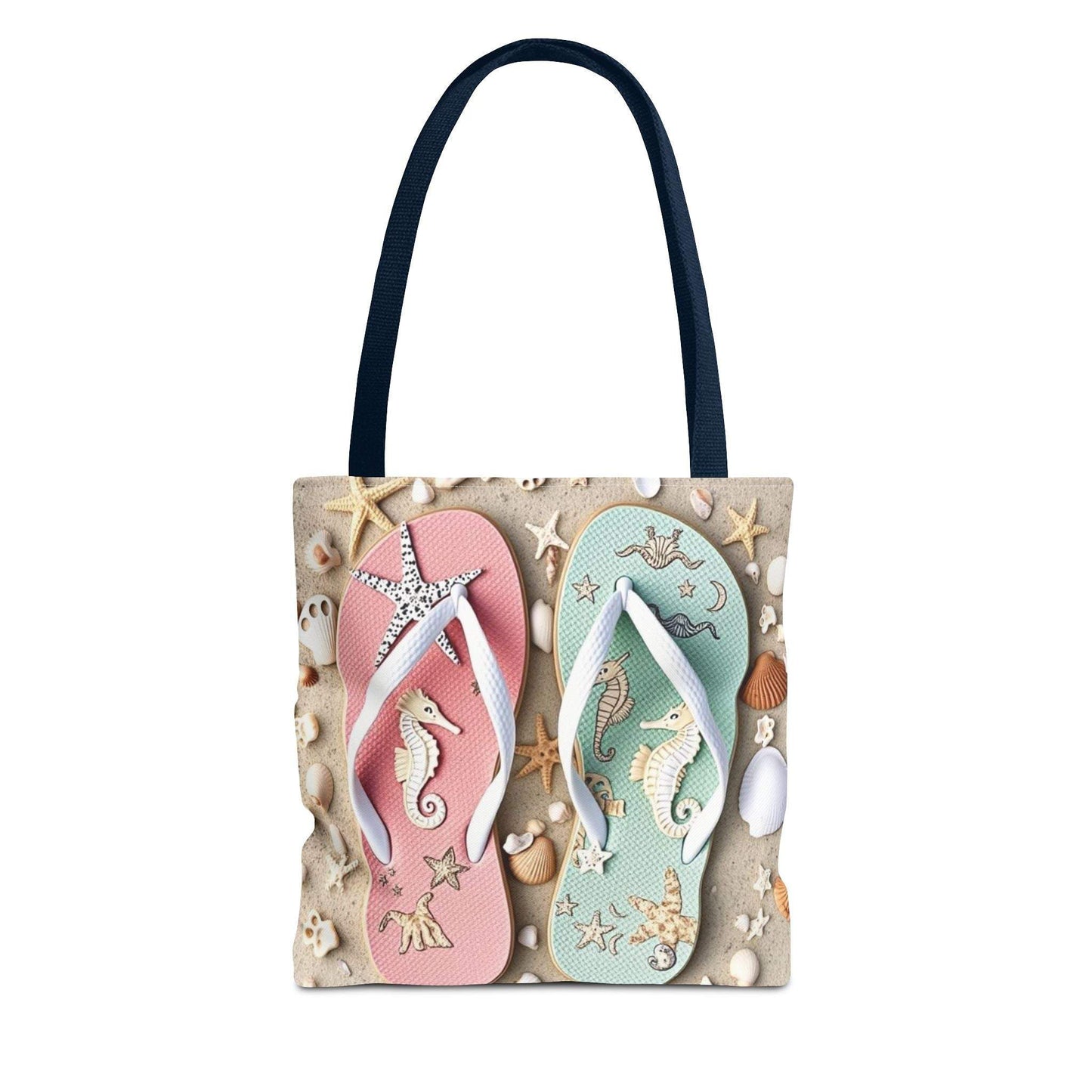 Flip Flop Tote, Casual Shopper Bag, Vacation Carryall, Nautical Style