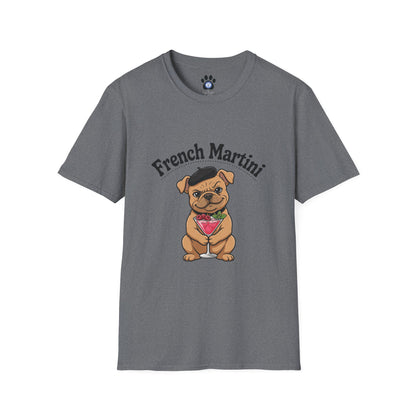 French Martini French Bulldog T-Shirt — Skylaki Unisex Design