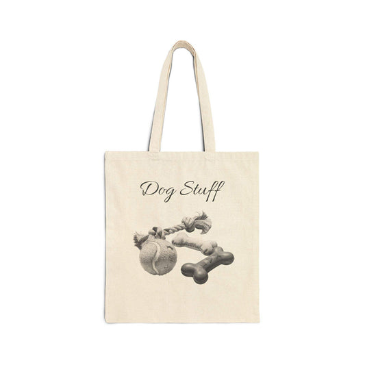 Dog Stuff Tote Bag — Canvas Pet Toy Tote (Dog Lover Gift)