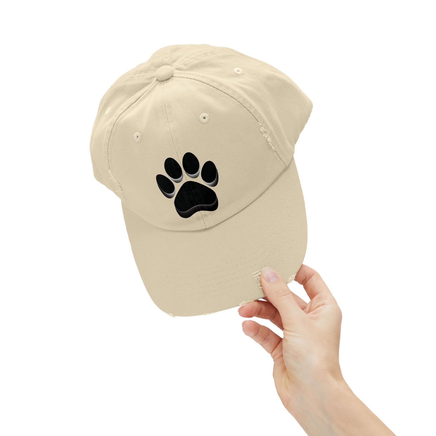 Unisex Distressed Paw  Cap