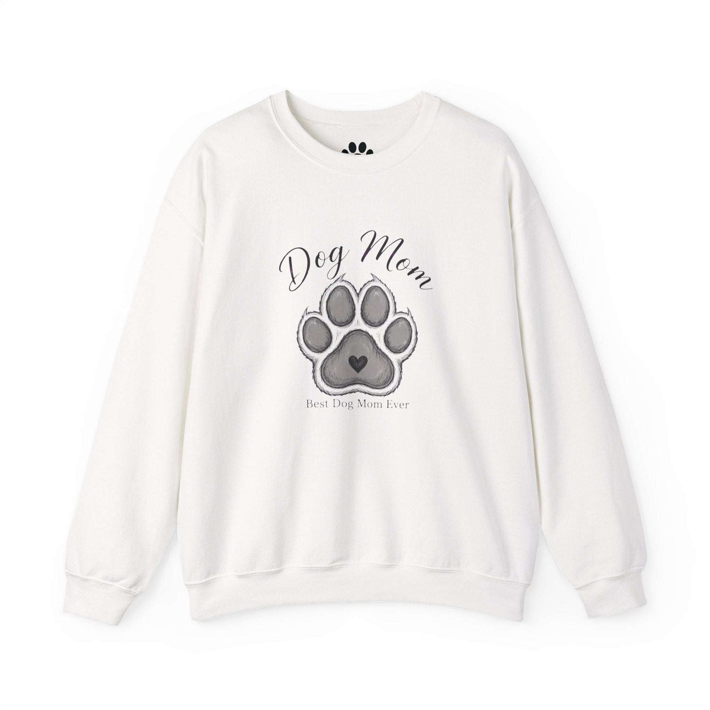 Unisex best dog mom ever sweatshirt with embroidered paw design