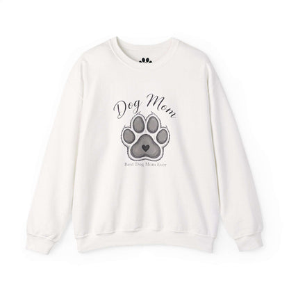 Unisex best dog mom ever sweatshirt with embroidered paw design