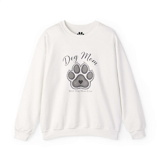 Unisex best dog mom ever sweatshirt with embroidered paw design