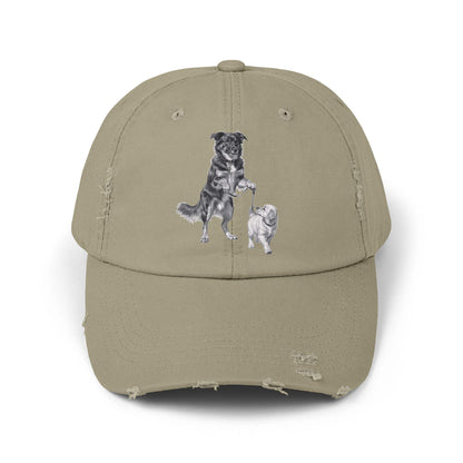 Distressed Baseball Cap – Vintage Sketch Dog Design