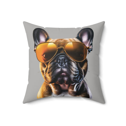 Frenchie Spun Polyester Square Pillow