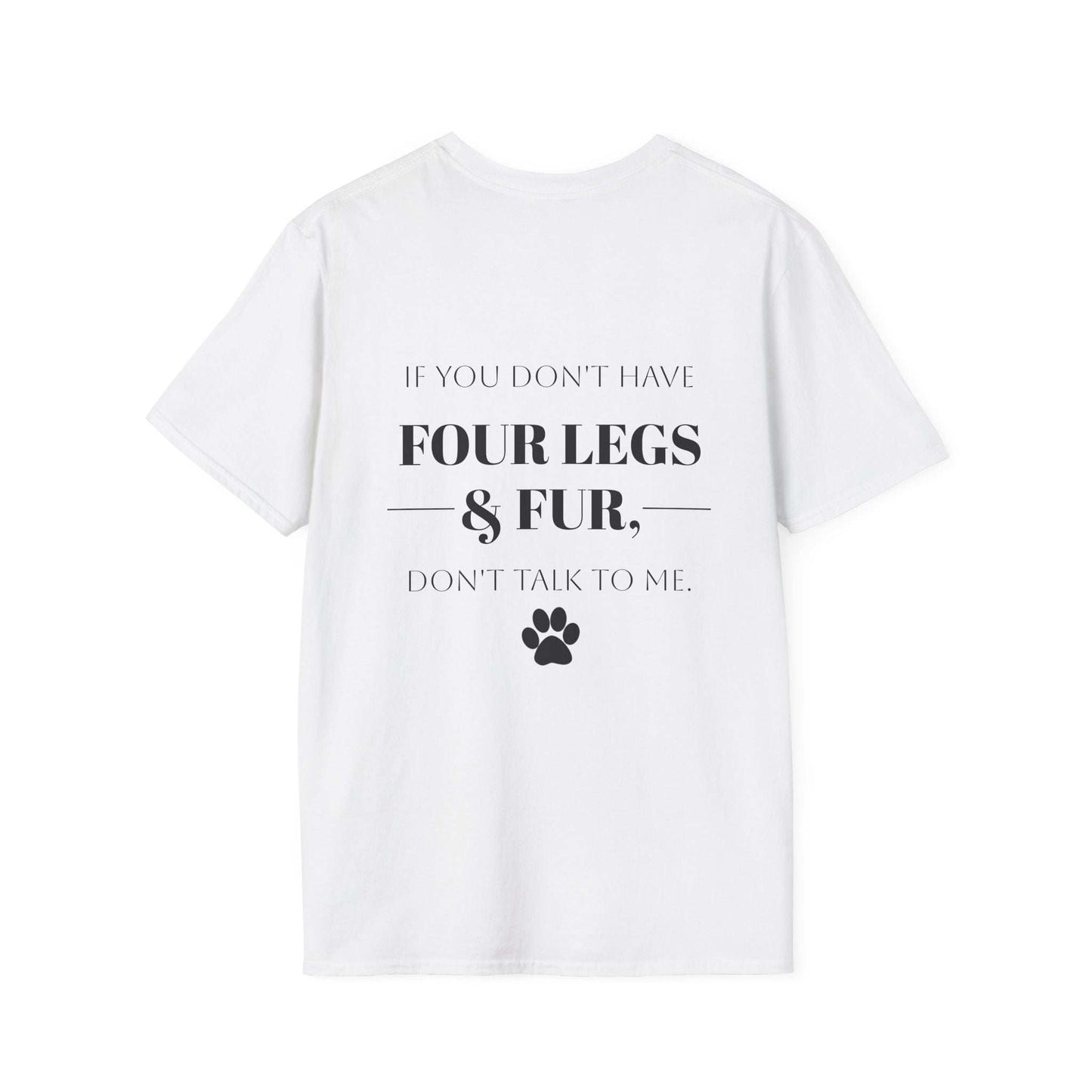 Minimalist paw print pocket tee in soft, breathable cotton for pet lovers