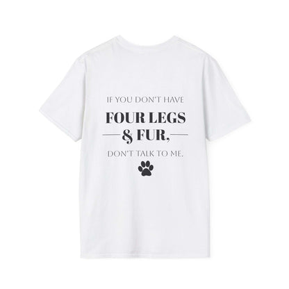Minimalist paw print pocket tee in soft, breathable cotton for pet lovers