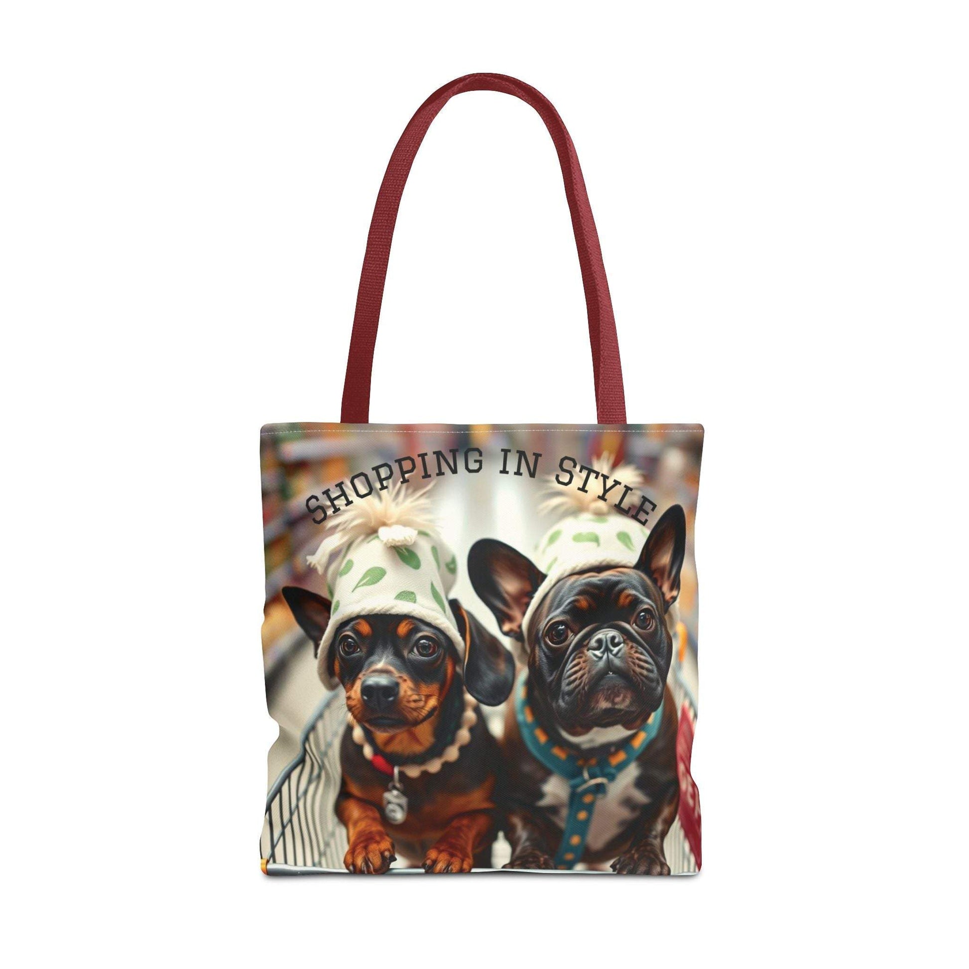 Shopping in Style Tote Bag - Cute Dog Lovers, Reusable Grocery Tote