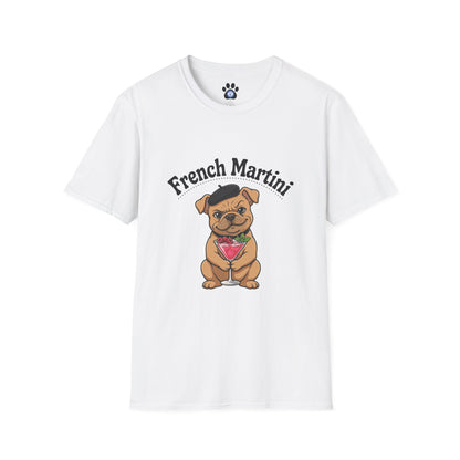 French Martini French Bulldog T-Shirt — Skylaki Unisex Design