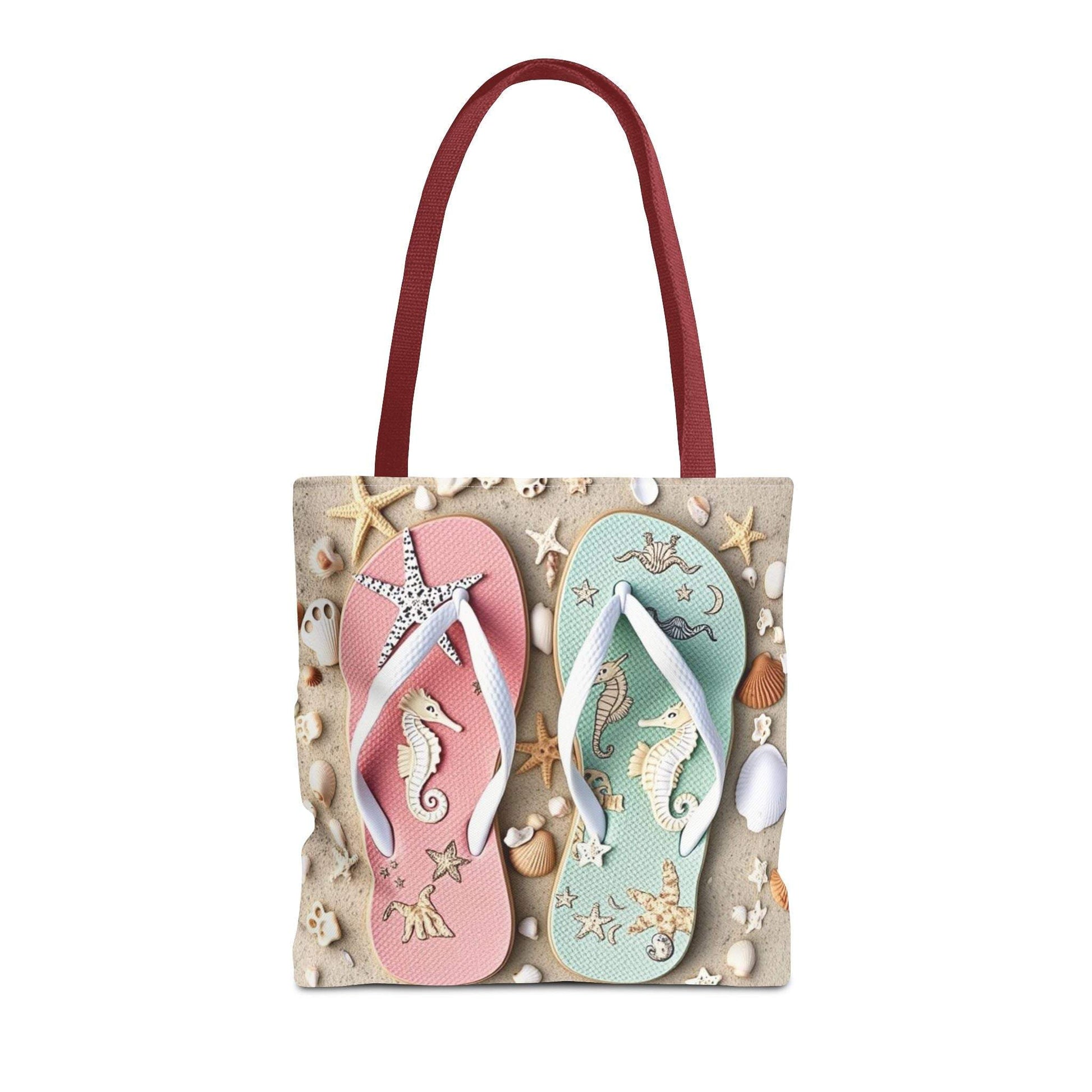Flip Flop Tote, Casual Shopper Bag, Vacation Carryall, Nautical Style