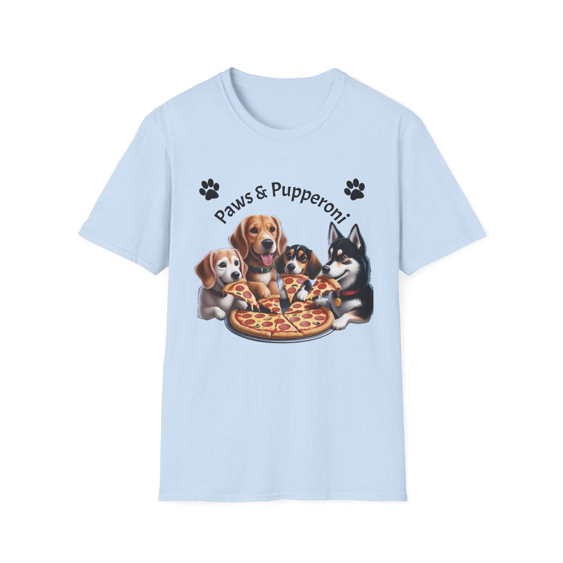 Paws & Pupperoni Pizza T-Shirt Soft Style — Cute Dog Lovers Tee