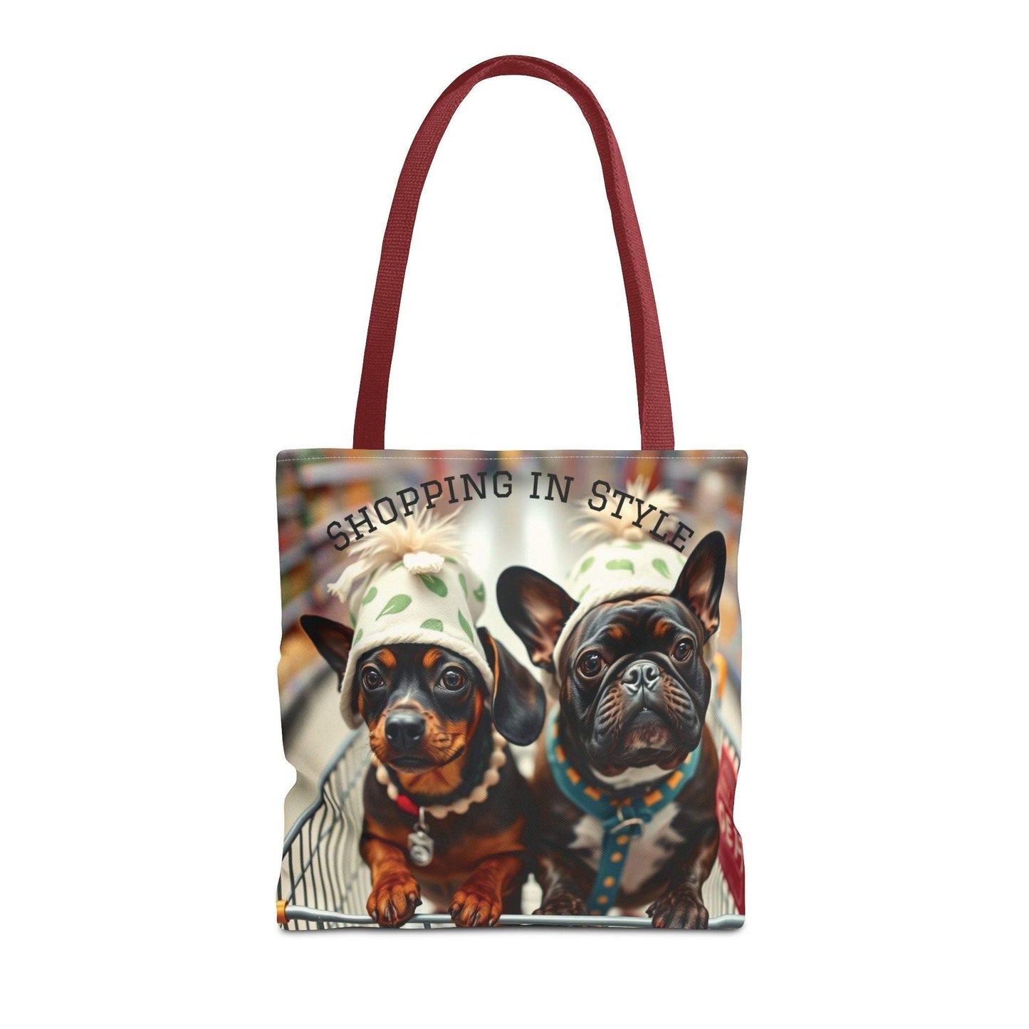 Shopping in Style Tote Bag - Cute Dog Lovers, Reusable Grocery Tote