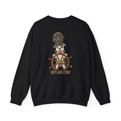 Captain Pitball Sweatshirt Nautical Dog Unisex Skylaki Design