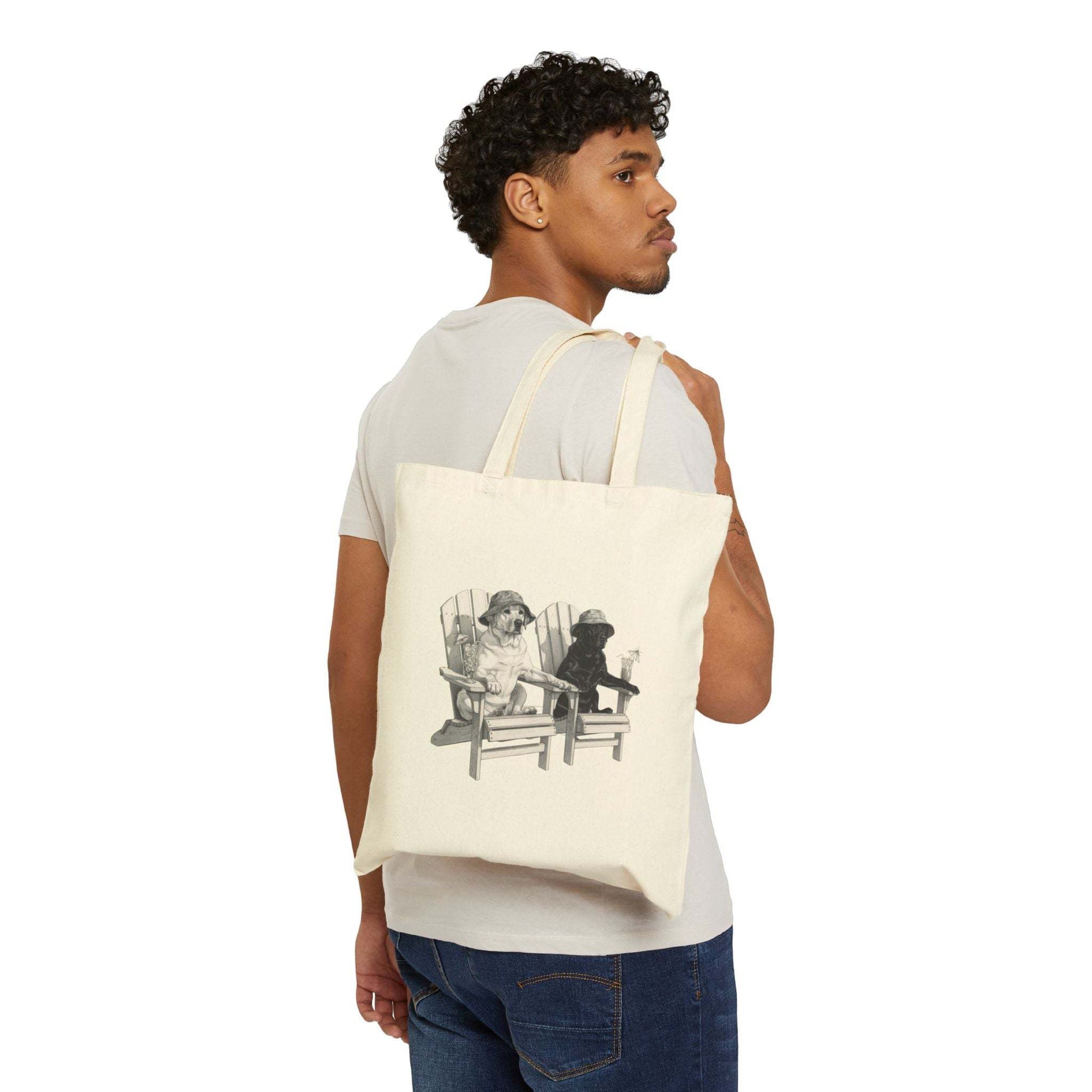 Canvas Tote Bag - Vintage Dogs Relaxing in Chairs | Durable Tote