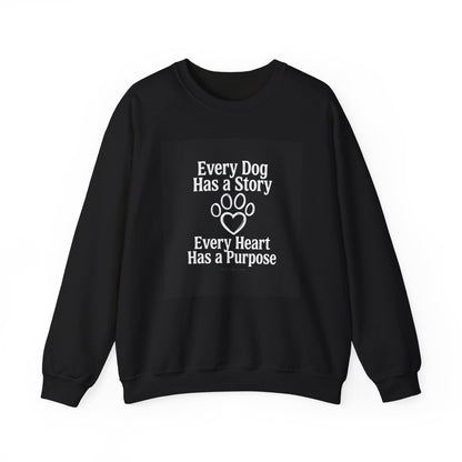 Unisex Every dog Has a Story Sweatshirt by Skylaki with paw print design
