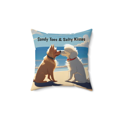 Sandy Toes & Salty Kisses Square Pillow