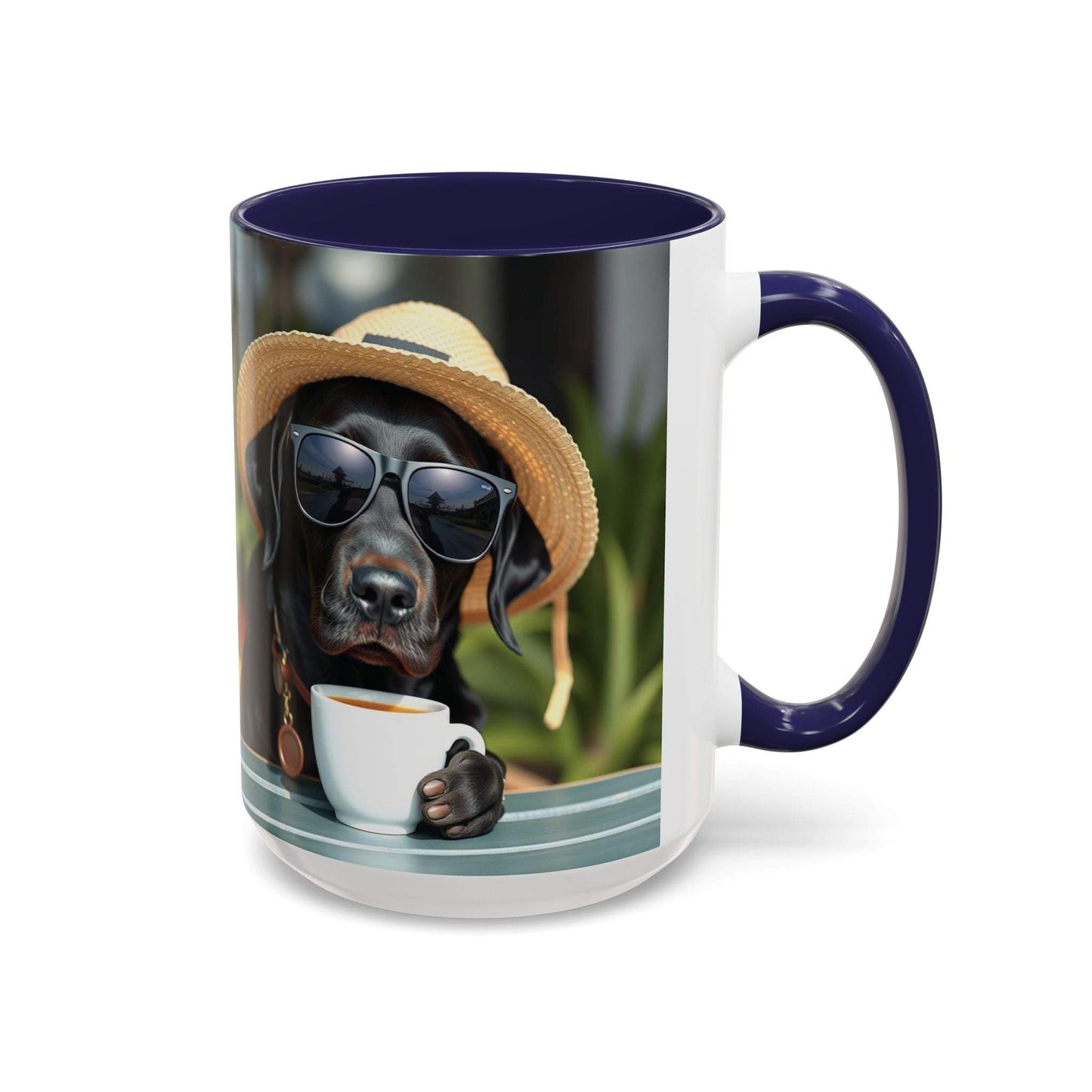 Coffee mug for dog lovers with playful design, available in 11oz and 15oz, perfect for pet owners.
