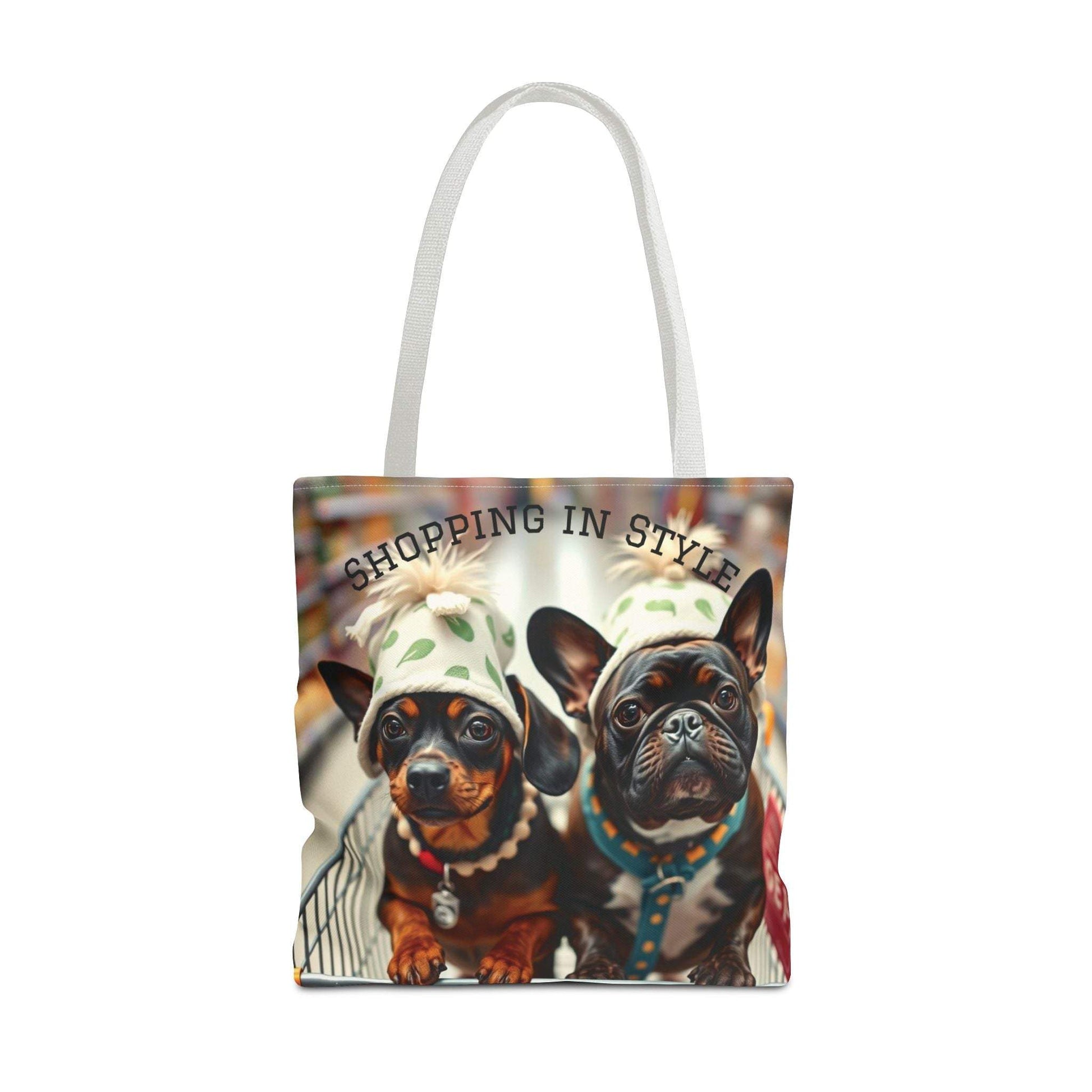 Shopping in Style Tote Bag - Cute Dog Lovers, Reusable Grocery Tote