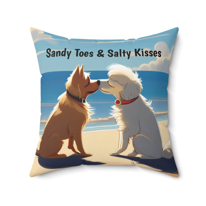 Sandy Toes & Salty Kisses Square Pillow