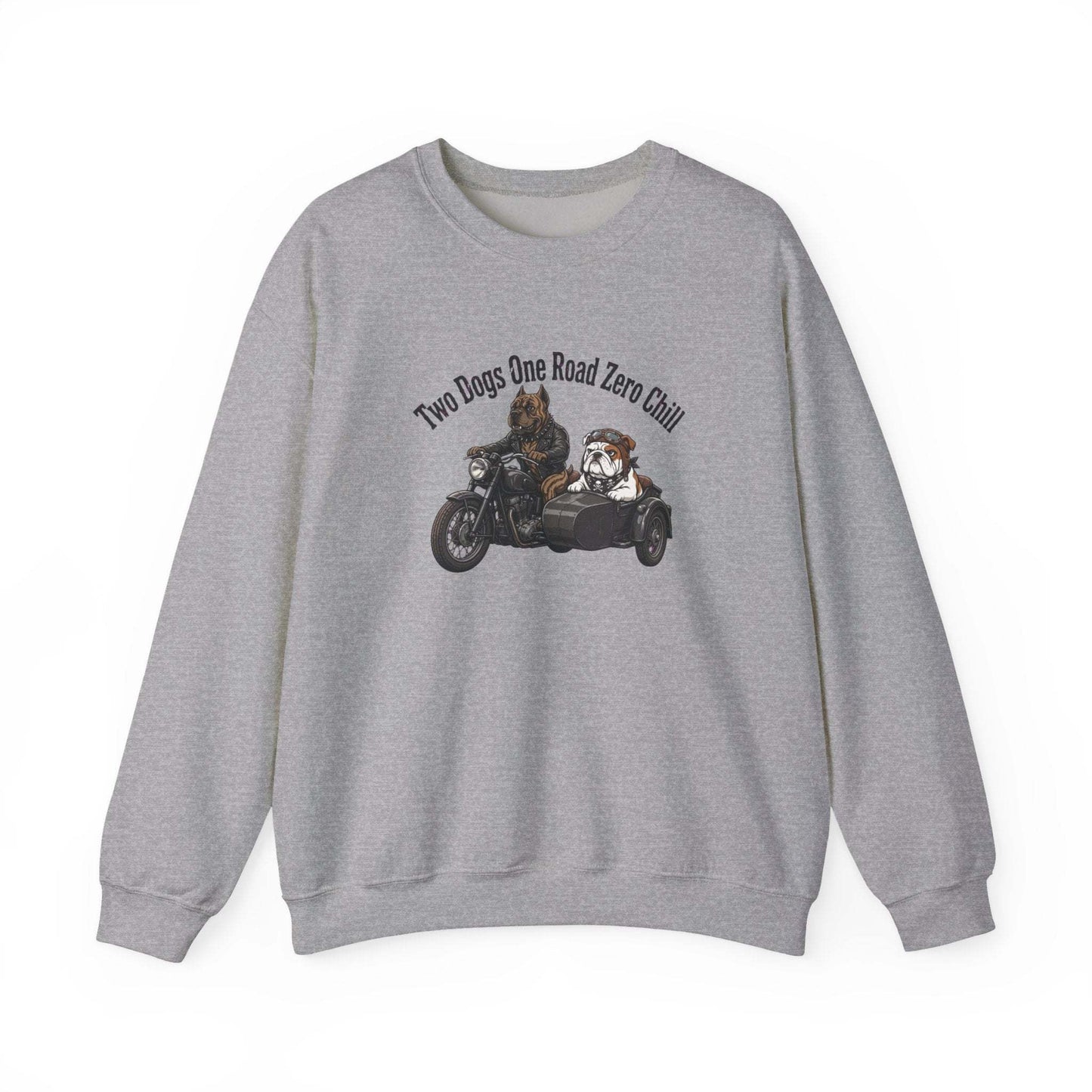 unisex biker dogs motorcycle sweatshirt with vintage dog and motorcycle design