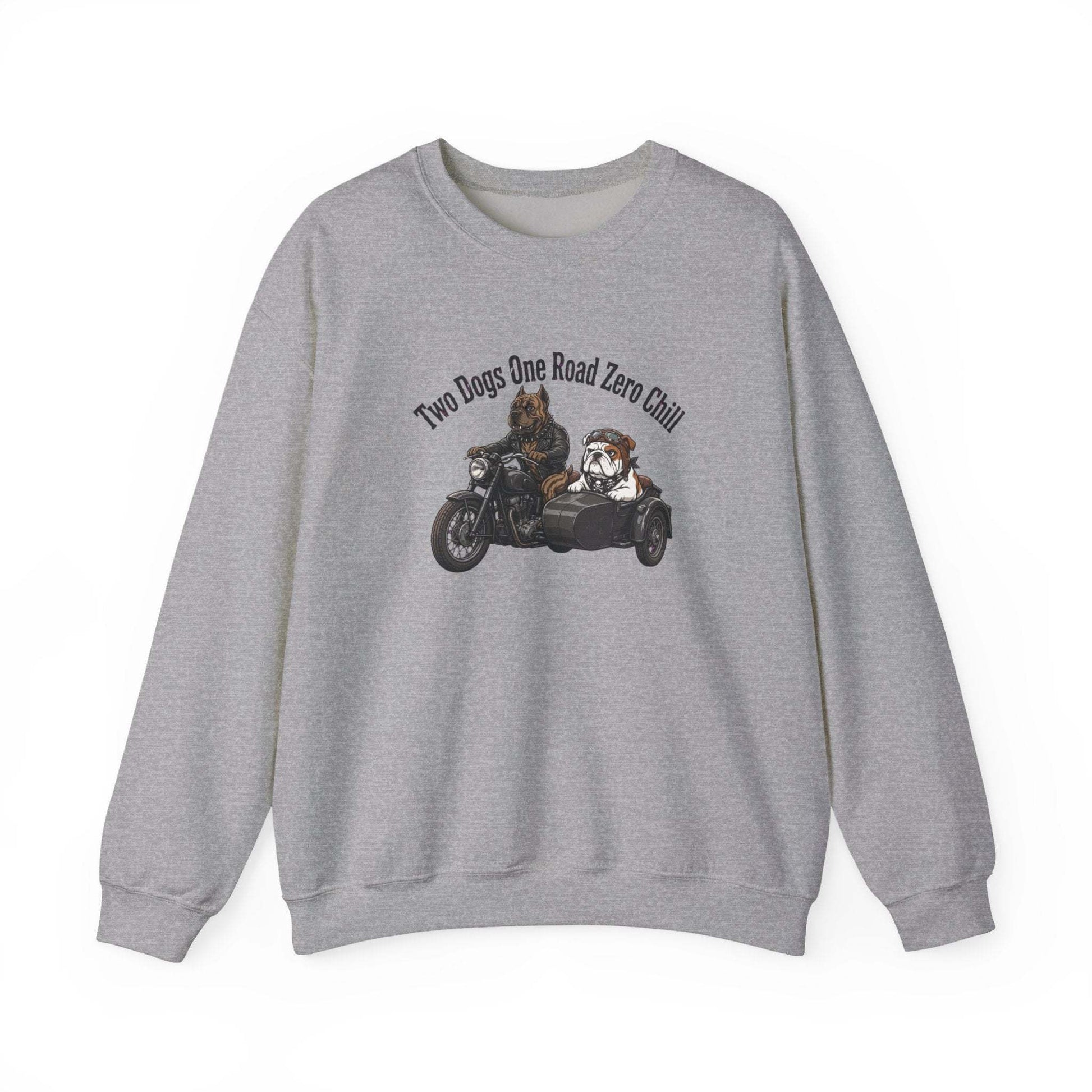 unisex biker dogs motorcycle sweatshirt with vintage dog and motorcycle design