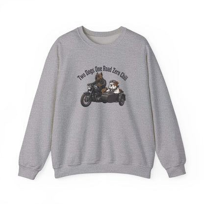 unisex biker dogs motorcycle sweatshirt with vintage dog and motorcycle design