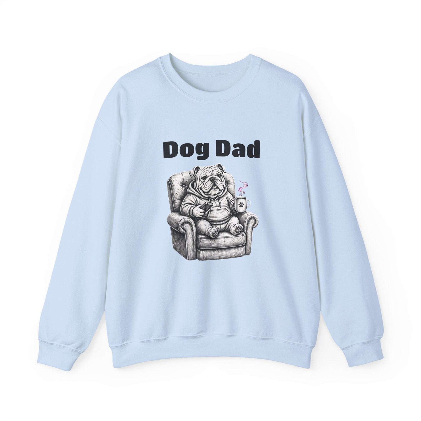 unisex bulldog dad sweatshirt with embroidered dog design and relaxed crewneck