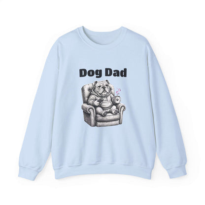 unisex bulldog dad sweatshirt with embroidered dog design and relaxed crewneck