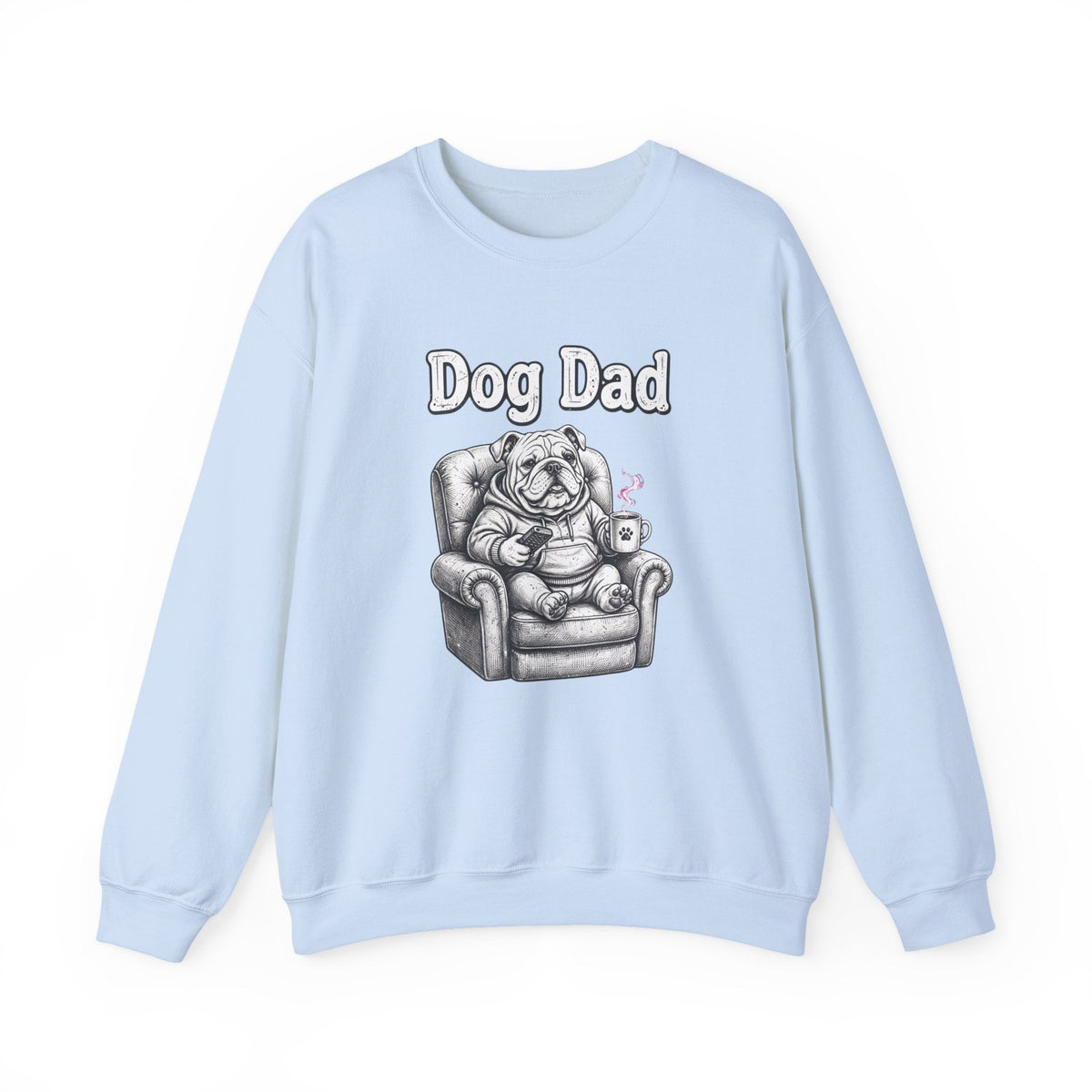 Unisex Bulldog Dad sweatshirt with hand-drawn dog illustration