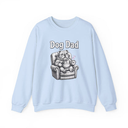 Unisex Bulldog Dad sweatshirt with hand-drawn dog illustration