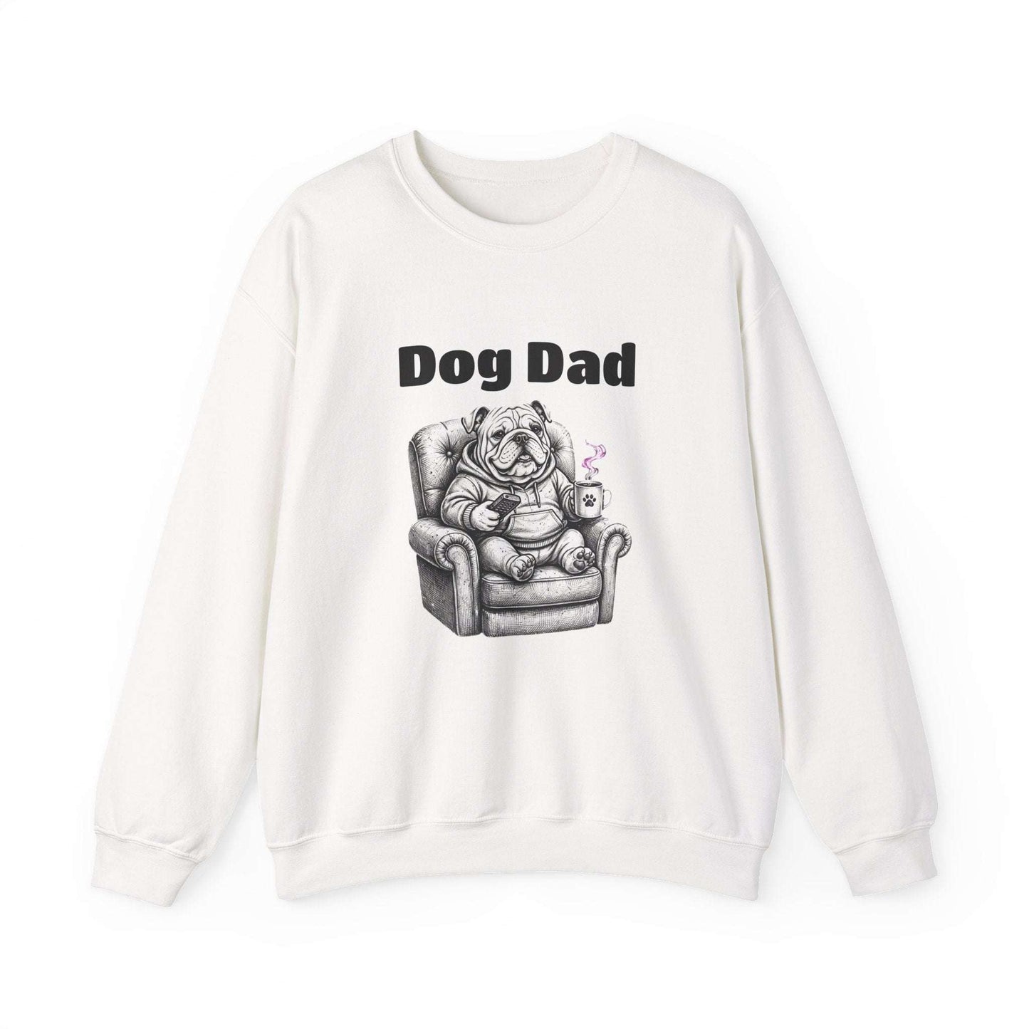 Unisex bulldog dad sweatshirt with embroidered dog design