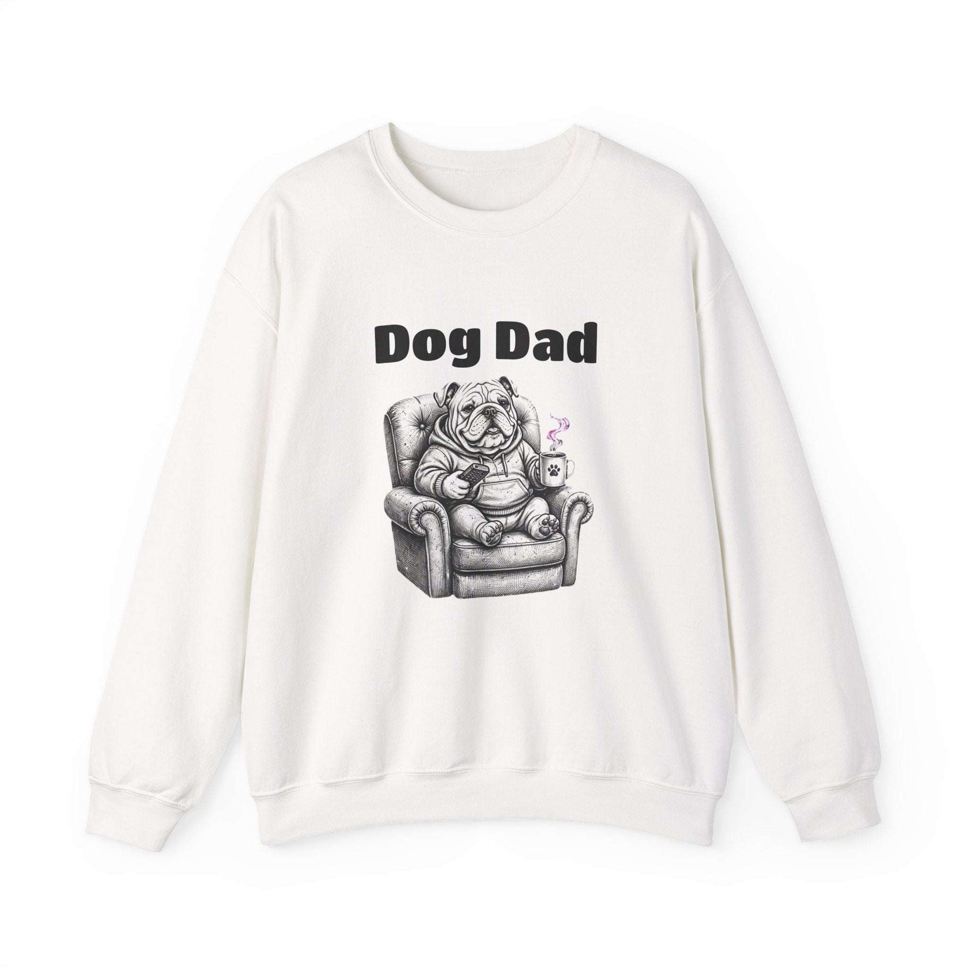 Unisex bulldog dad sweatshirt with embroidered dog design