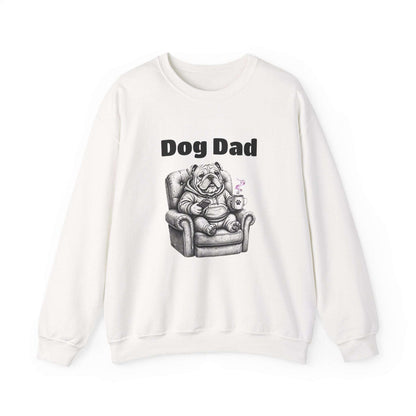 Unisex bulldog dad sweatshirt with embroidered dog design