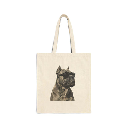 Canvas tote bag with Cane Corso dog portrait by Skylaki