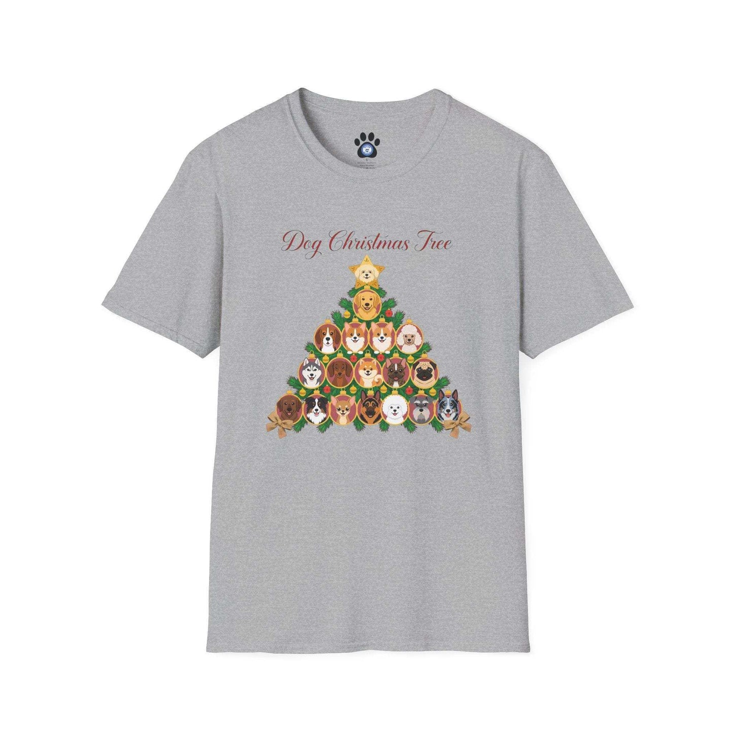 Dog Christmas tree shirt with festive vintage ornaments by Skylaki