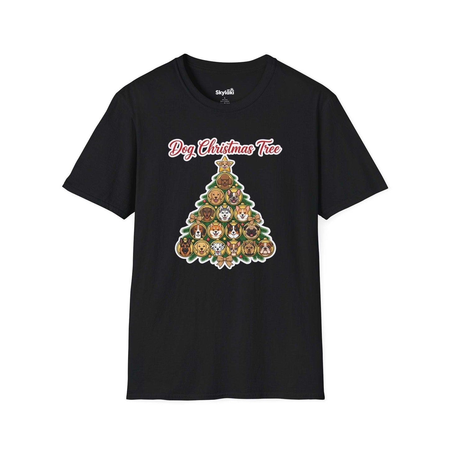 Dog Christmas tree shirt by Skylaki featuring vintage ornaments