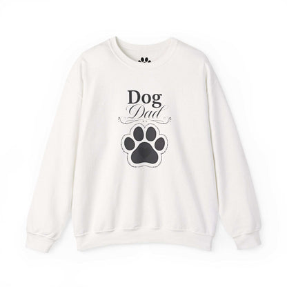 Dog Dad Crewneck Sweatshirt with embroidered paw and script by Skylaki