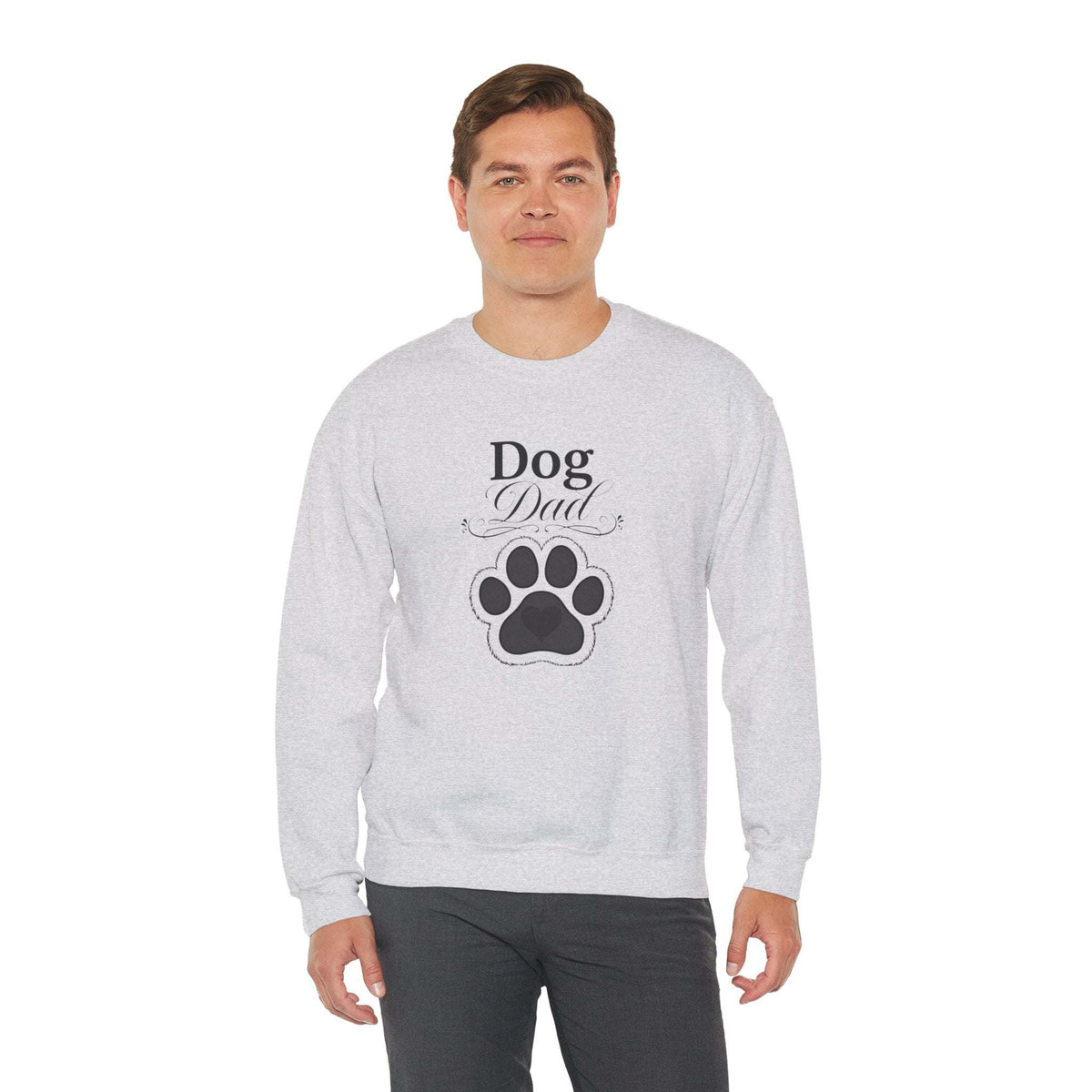 Dog Dad Crewneck Sweatshirt with embroidered paw by Skylaki