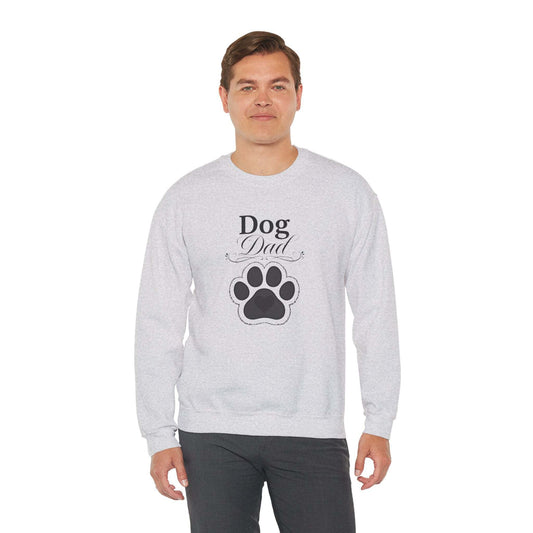 Dog Dad Crewneck Sweatshirt with embroidered paw by Skylaki