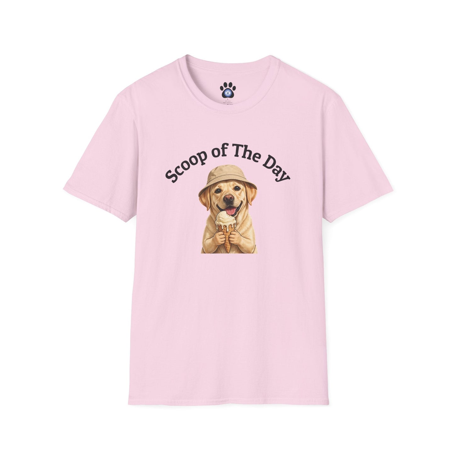 unisex dog ice cream tshirt with sketch dog holding ice cream cone
