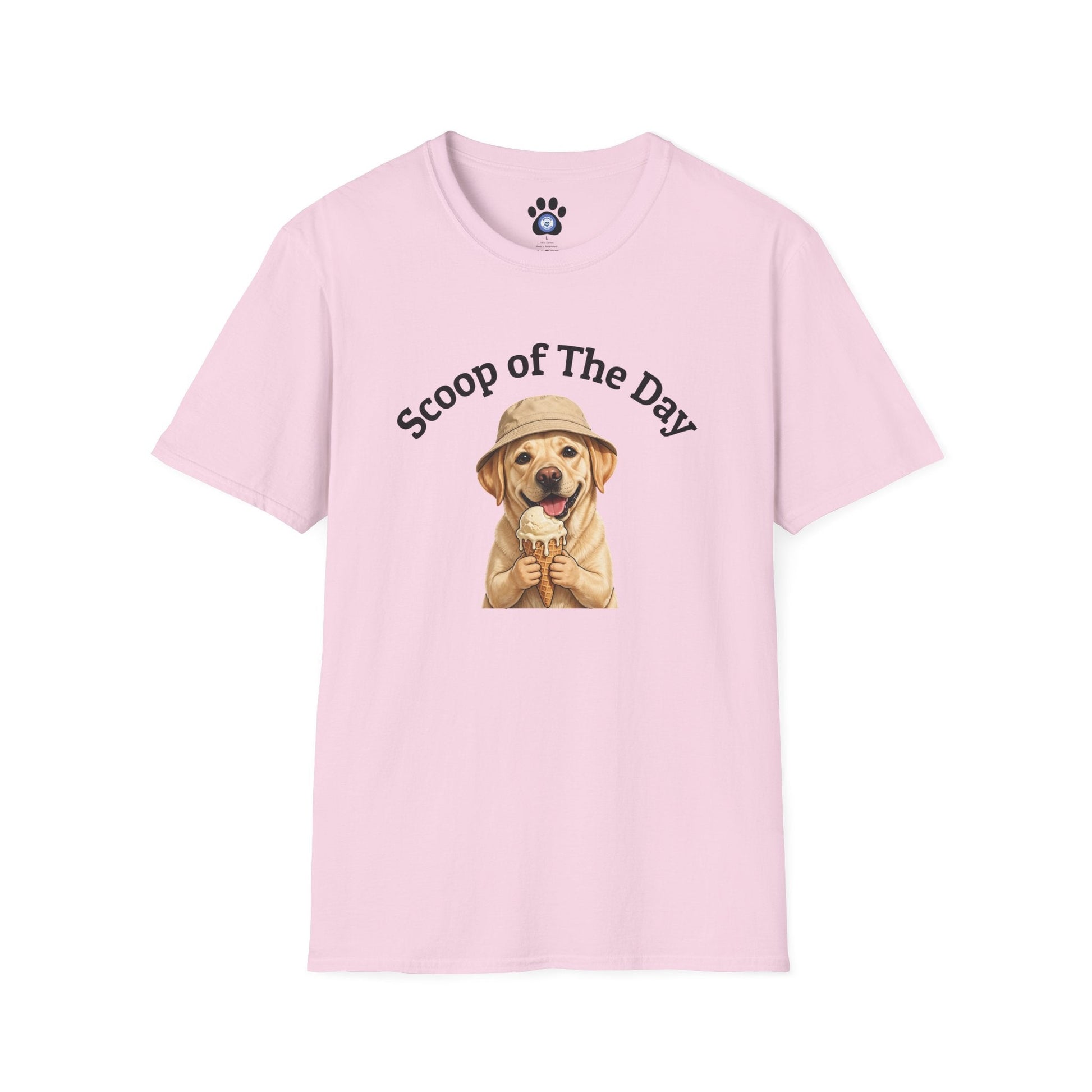 unisex dog ice cream tshirt with sketch dog holding ice cream cone