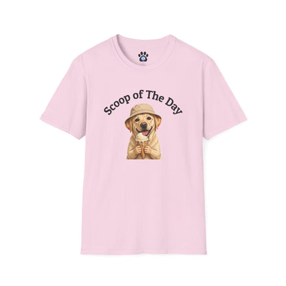 unisex dog ice cream tshirt with sketch dog holding ice cream cone