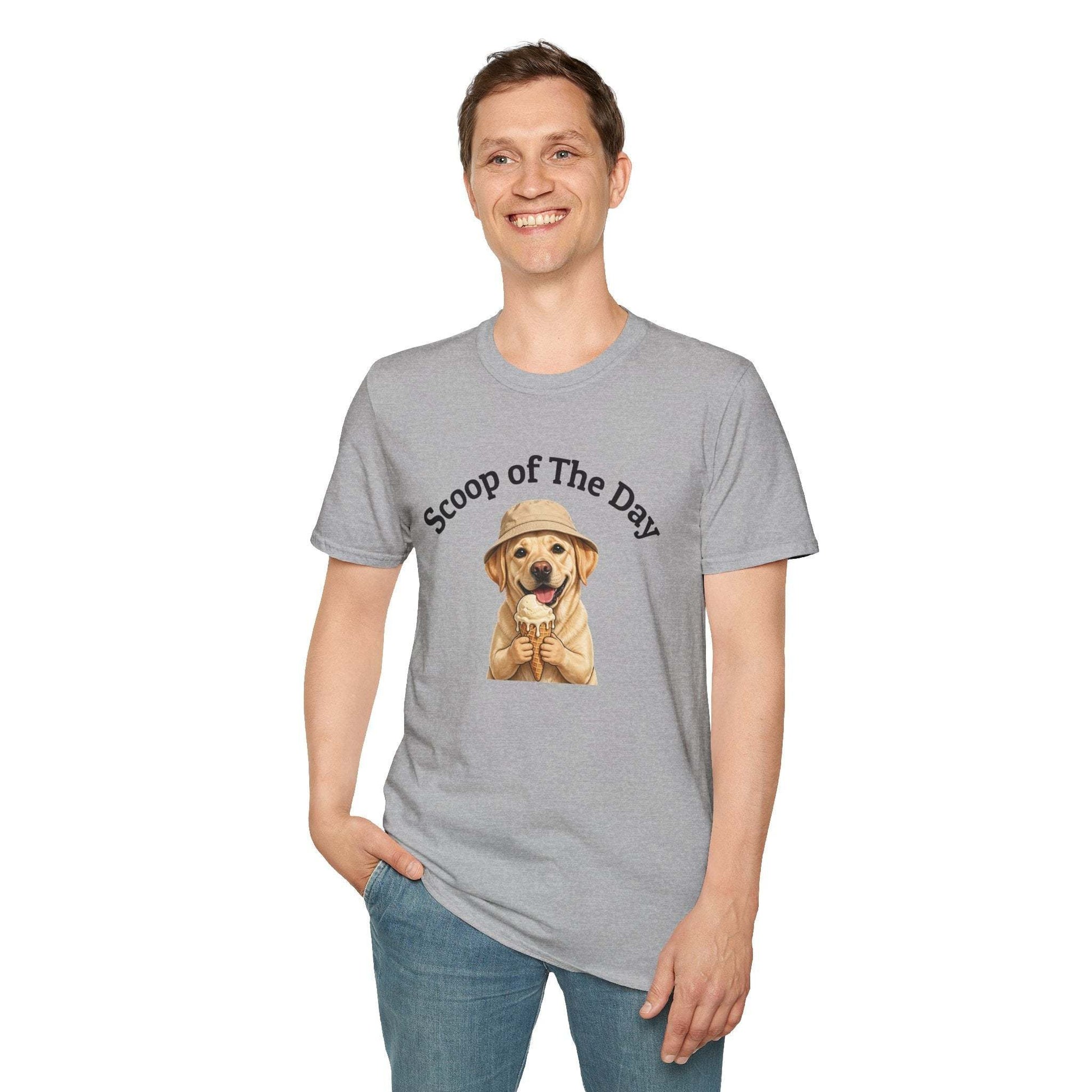 Unisex dog ice cream t-shirt with sketch design