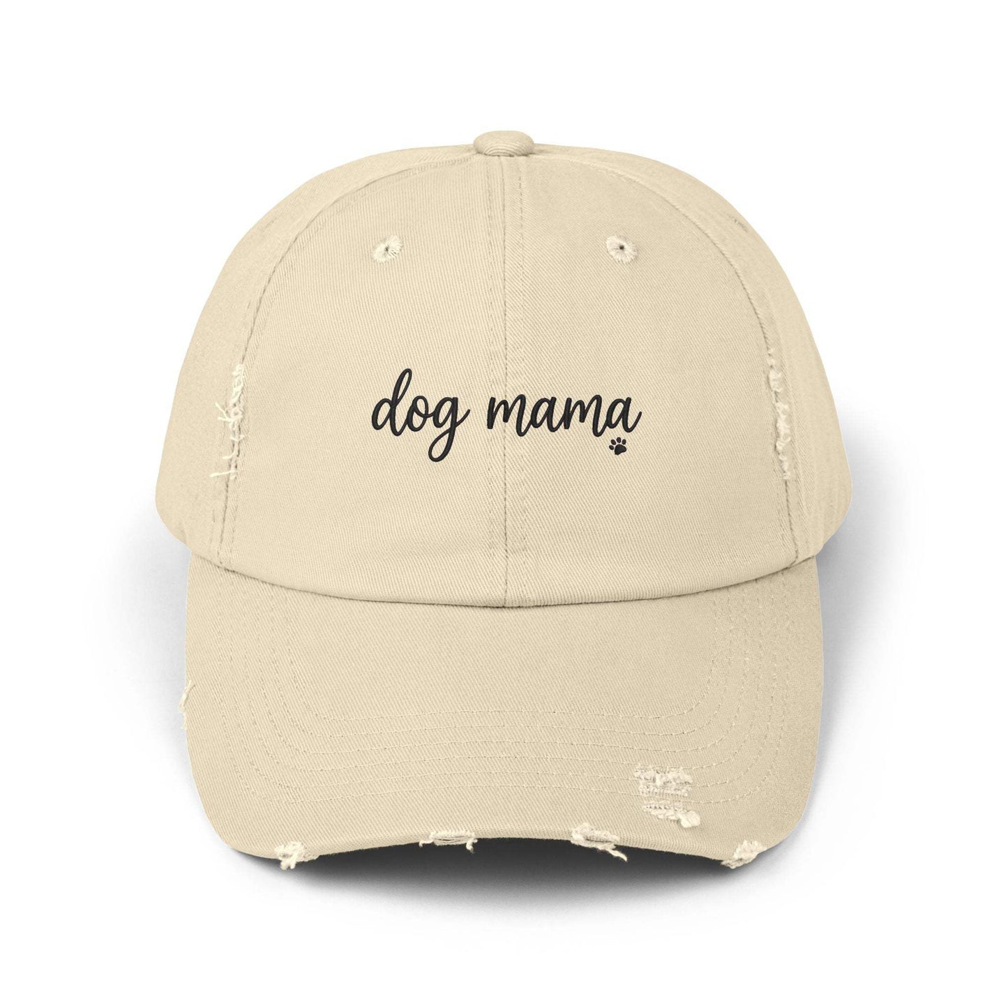 distressed dog mama baseball cap with adjustable strap