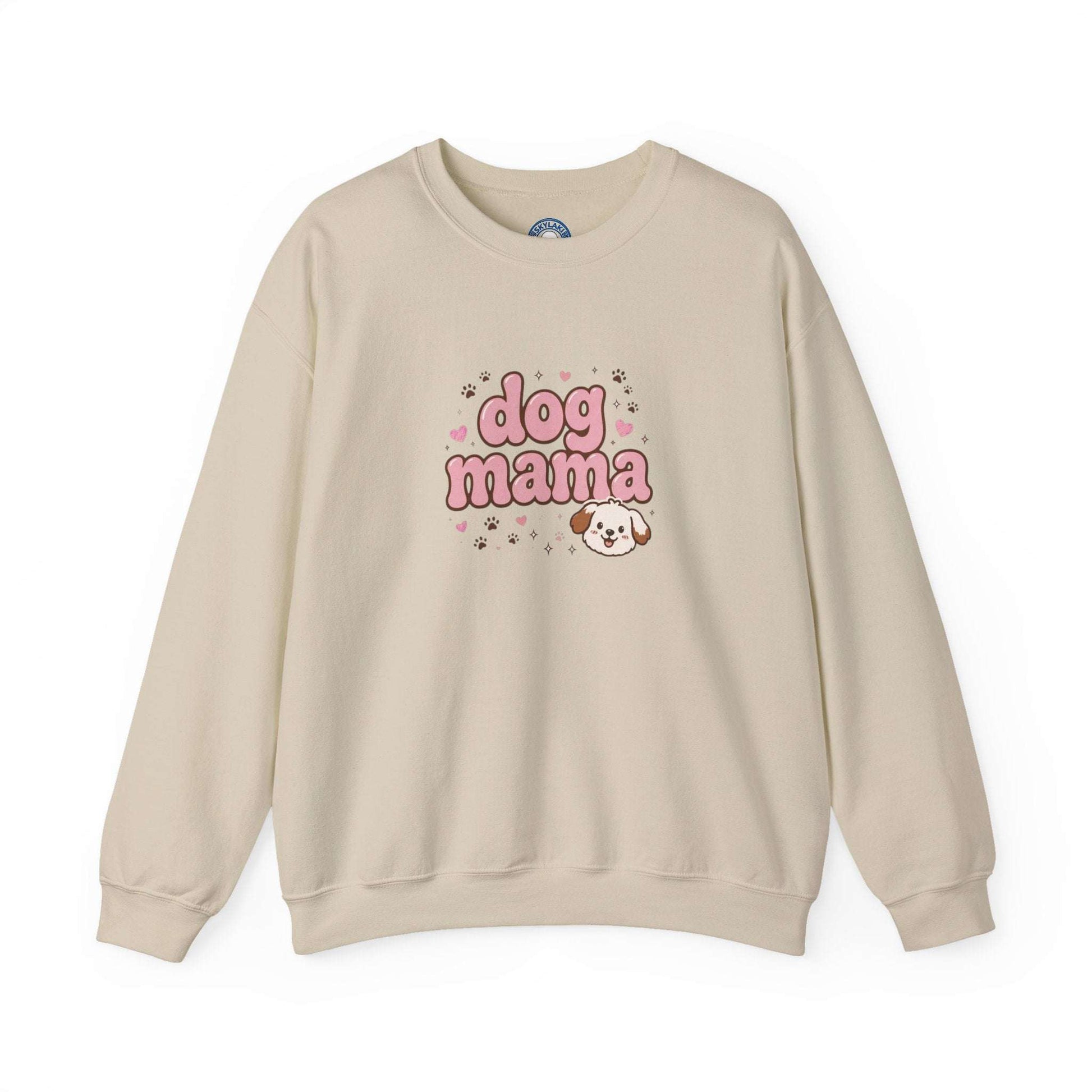 comfortable dog mama sweatshirt with hand-drawn puppy design