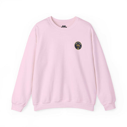 Dog school bus sweatshirt with whimsical dog breeds design