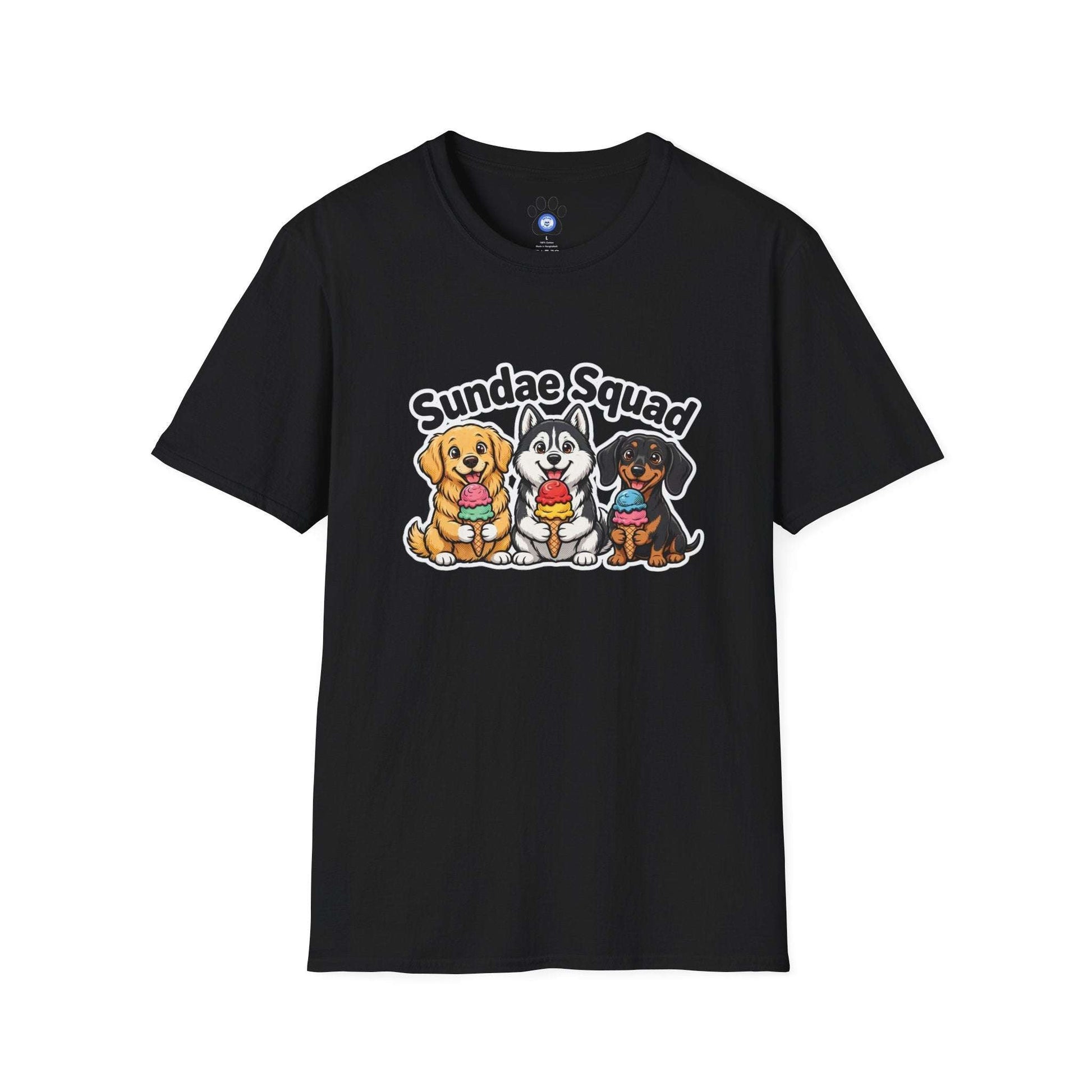 Dogs eating ice cream shirt with playful dog graphic by Skylaki