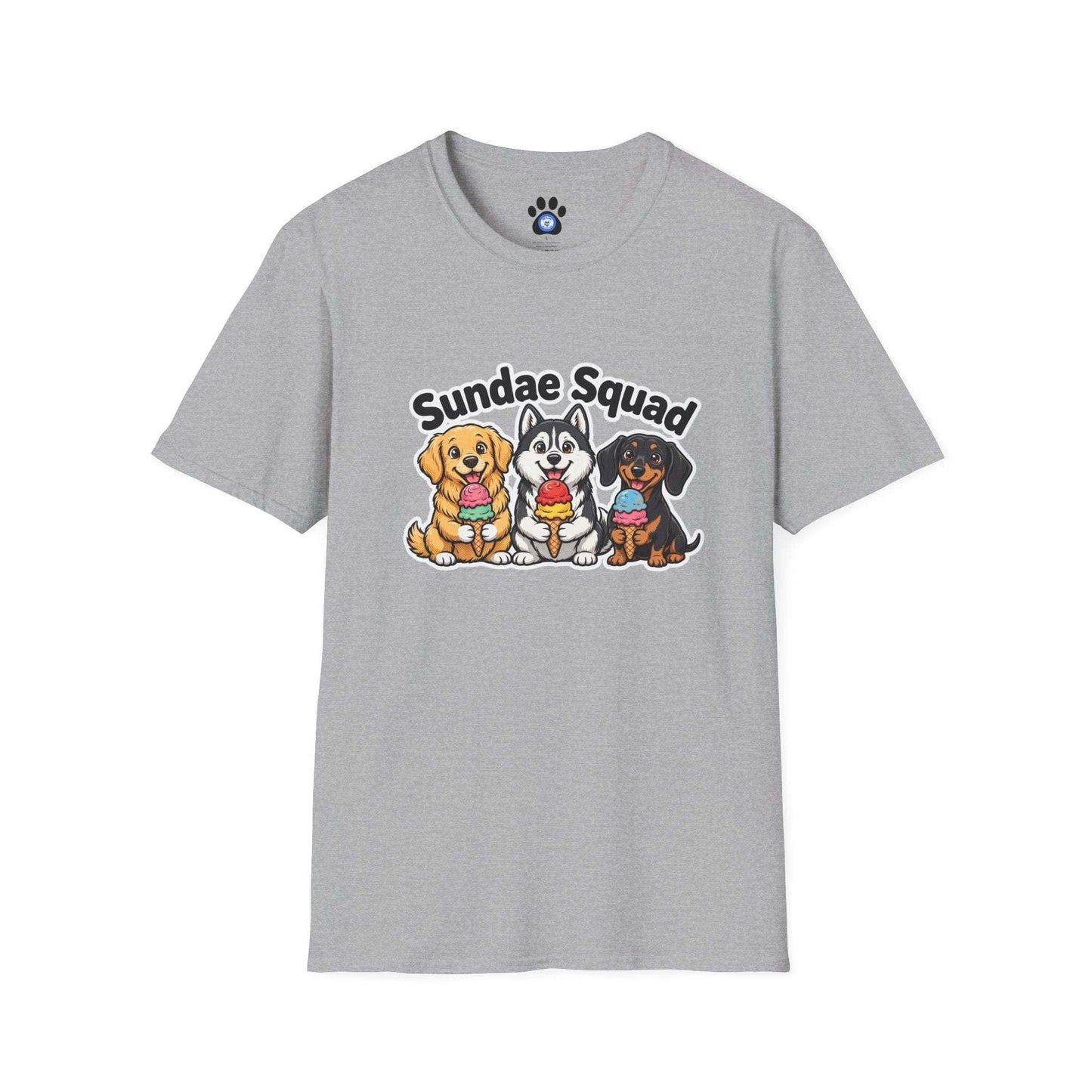 Dogs eating ice cream shirt with playful dog graphic